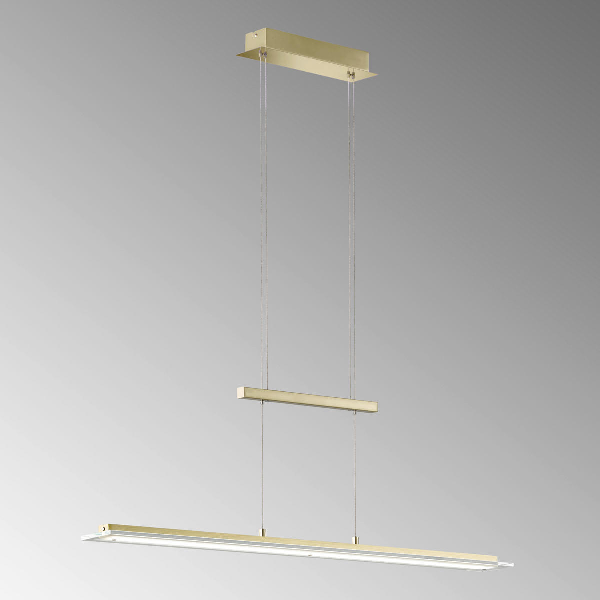 LED-HÄNGLAMPA Tenso 100,00/9,00/80-150 cm  - mässingsfärgad, Design, metall (100,00/9,00/80-150cm) - Fischer & Honsel