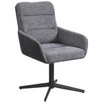 ARMLEHNSTUHL  Sitzfläche 360° drehbar Webstoff, Mikrofaser  - Schwarz/Grau, Design, Textil/Metall (61/88/66cm) - Carryhome