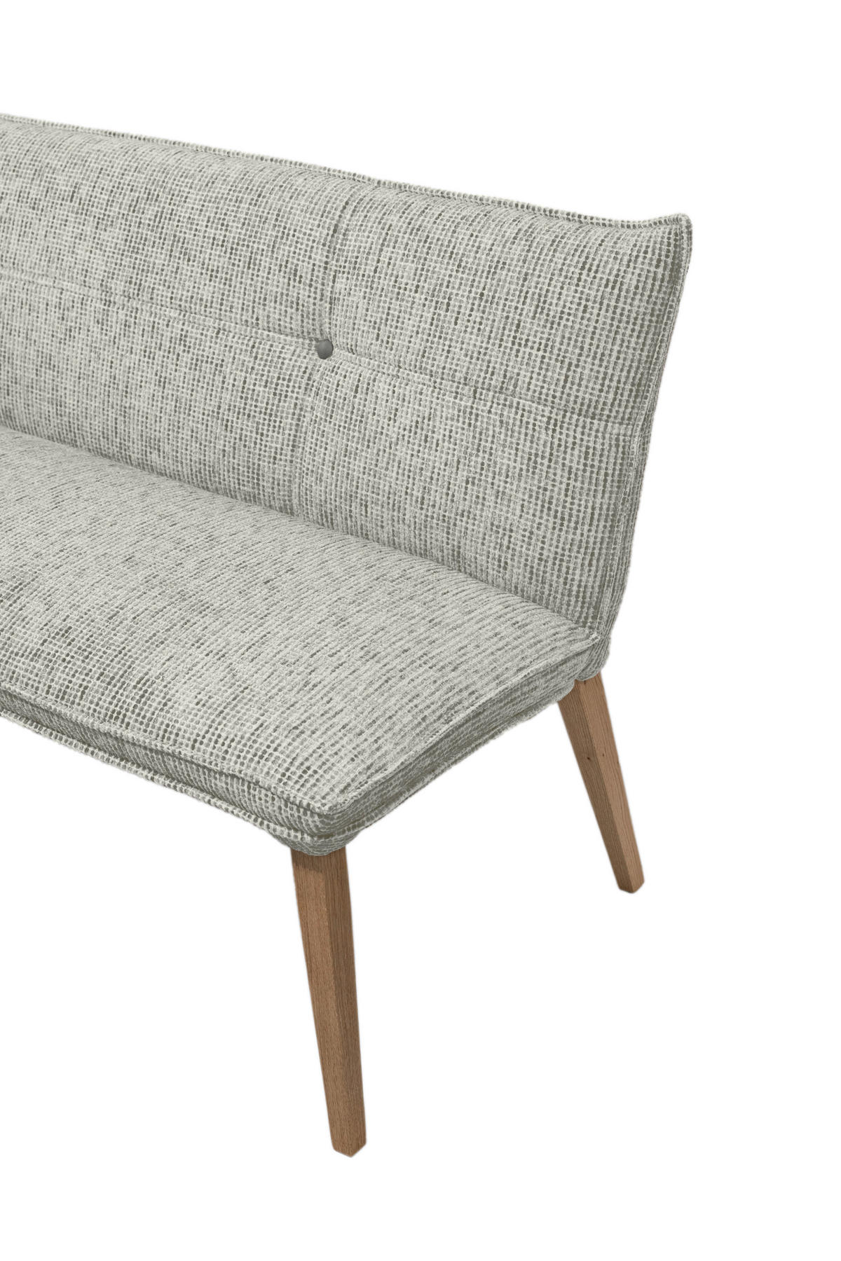 SITZBANK 179/86/65 cm Chenille Eichefarben, Hellgrau Eiche massiv Holz  - Eichefarben/Eschefarben, KONVENTIONELL, Holz/Textil (179/86/65cm) - Valdera