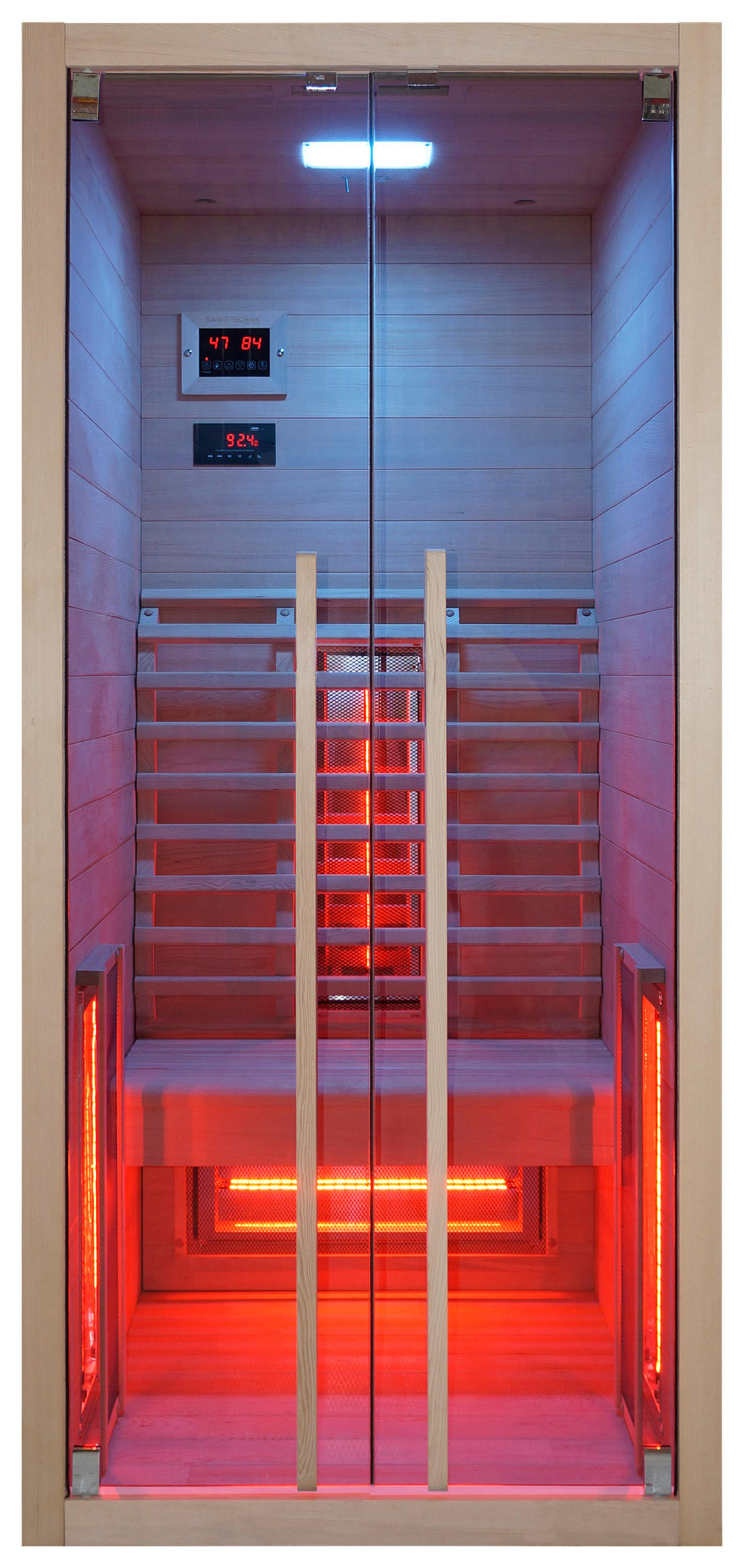 INFRAROTKABINE für 1 Personen RUBY 1  - Naturfarben, Basics, Holz (90,5/195/100cm) - Sanotechnik
