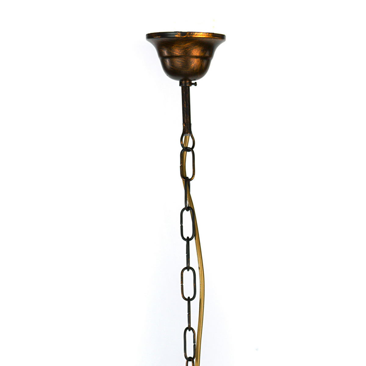 KRISTALL-HÄNGELEUCHTE 53/100 cm   - Bronzefarben, KONVENTIONELL, Glas/Metall (53/100cm)