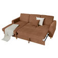 ECKSOFA Terracotta Flachgewebe  - Buchefarben/Terracotta, KONVENTIONELL, Holz/Textil (166/241cm) - Carryhome