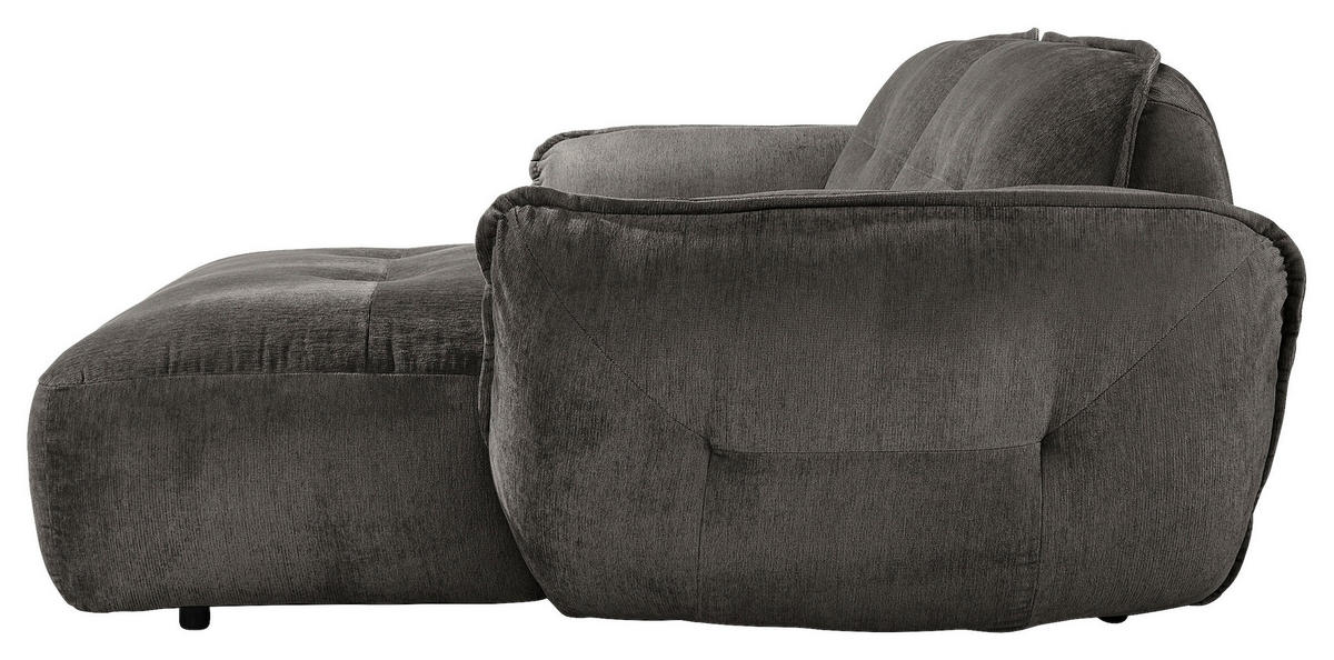 ECKSOFA in Chenille Anthrazit  - Anthrazit/Schwarz, Modern, Kunststoff/Textil (269/184cm) - Trendmanufaktur