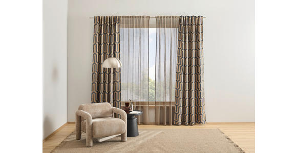 FERTIGVORHANG  blickdicht  140/245 cm   - Goldfarben/Petrol, Design, Textil (140/245cm) - Dieter Knoll