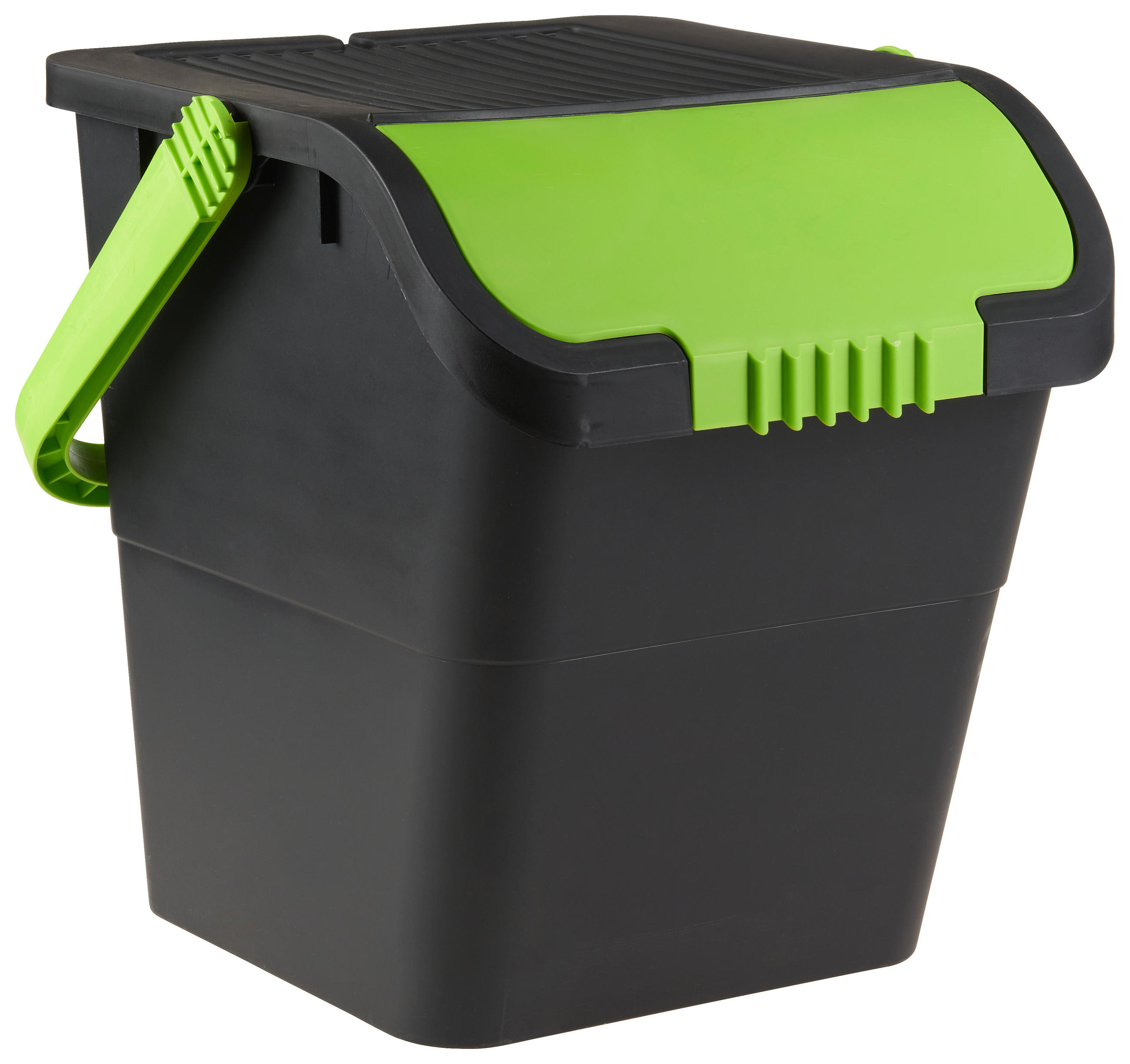 ABFALLSAMMLER 28 l  Kunststoff  - Anthrazit/Grün, Basics, Kunststoff (39/36/108cm)