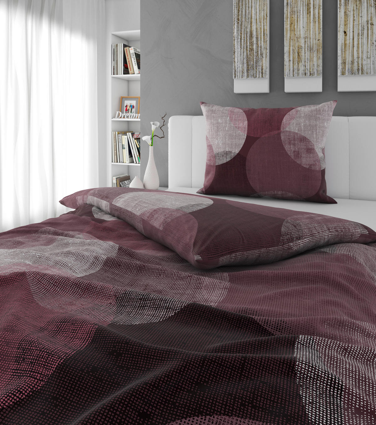 POSTEĽNÁ BIELIZEŇ, flanel, hnedofialová, 140/220 cm - hnedofialová, textil (140/220cm) - Esposa