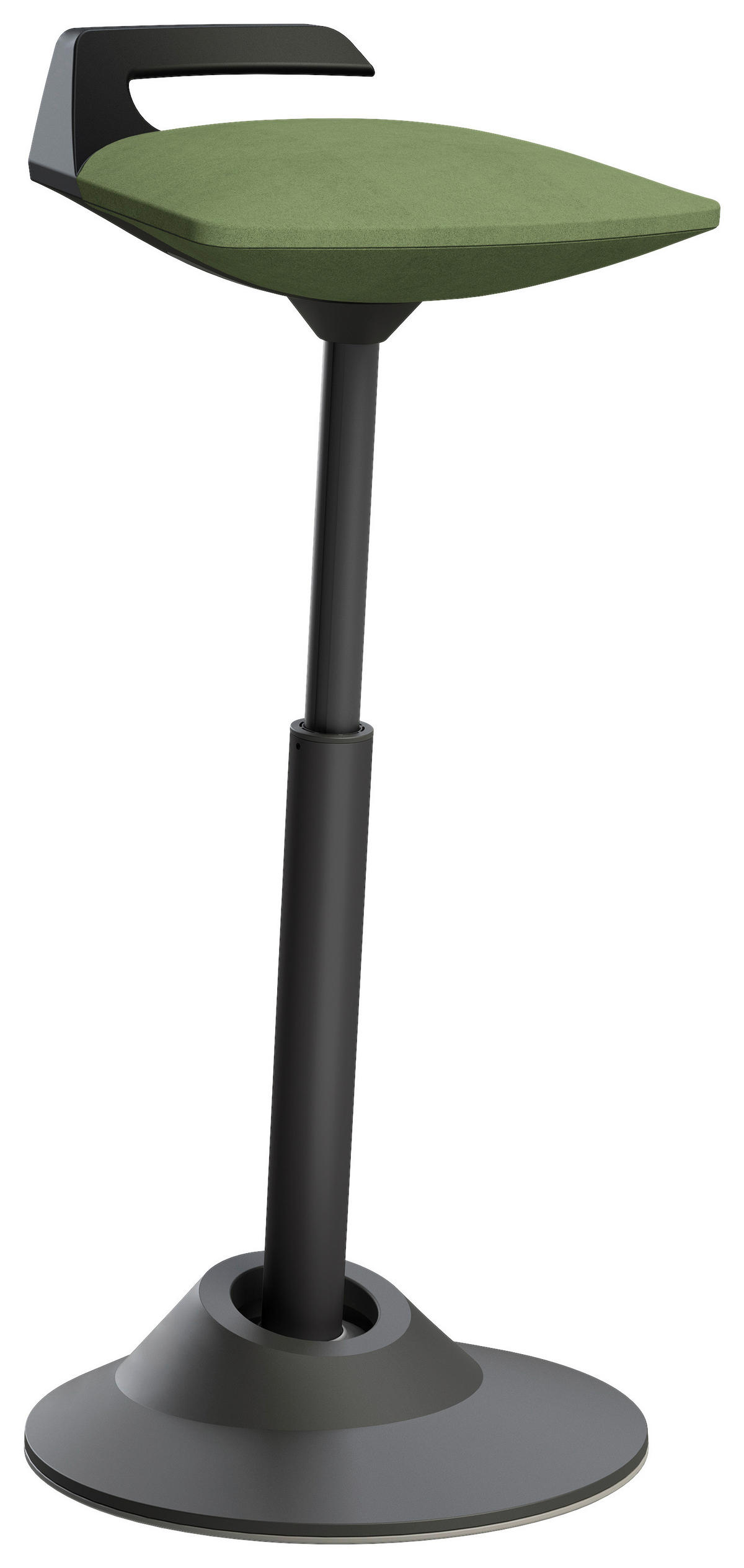 BÜROHOCKER   Grün, Schwarz  - Schwarz/Grün, Basics, Textil/Metall (38/60-93/38cm) - Aeris