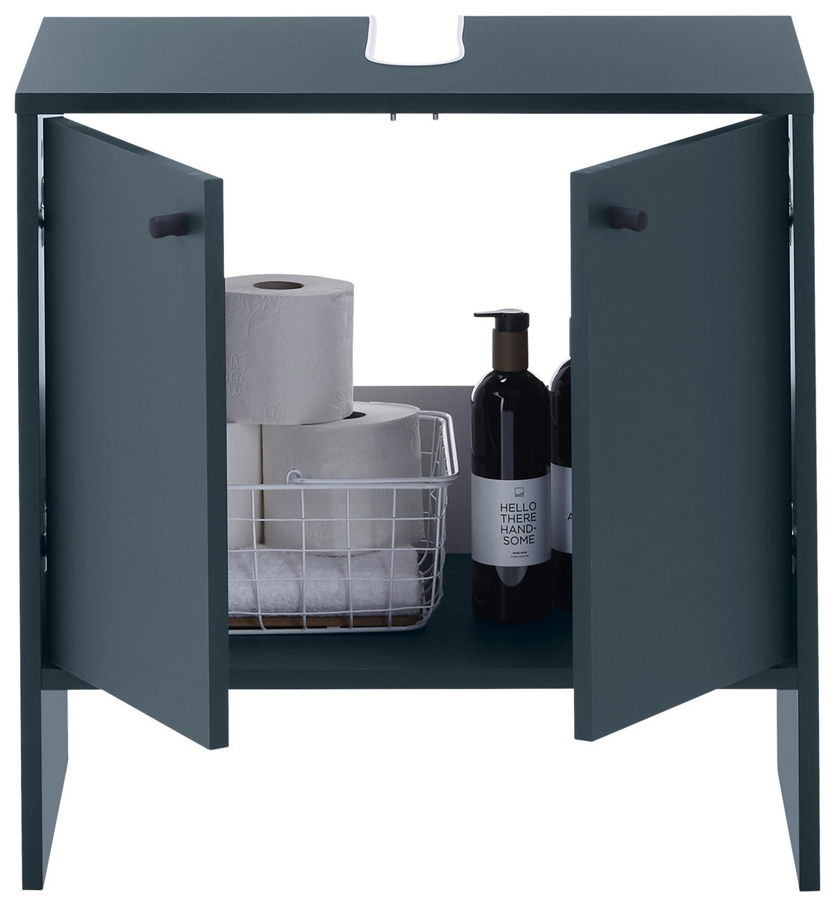 WASCHBECKENUNTERSCHRANK 60/60/35 cm  - Schwarz/Dunkelblau, MODERN, Holzwerkstoff/Kunststoff (60/60/35cm) - MID.YOU