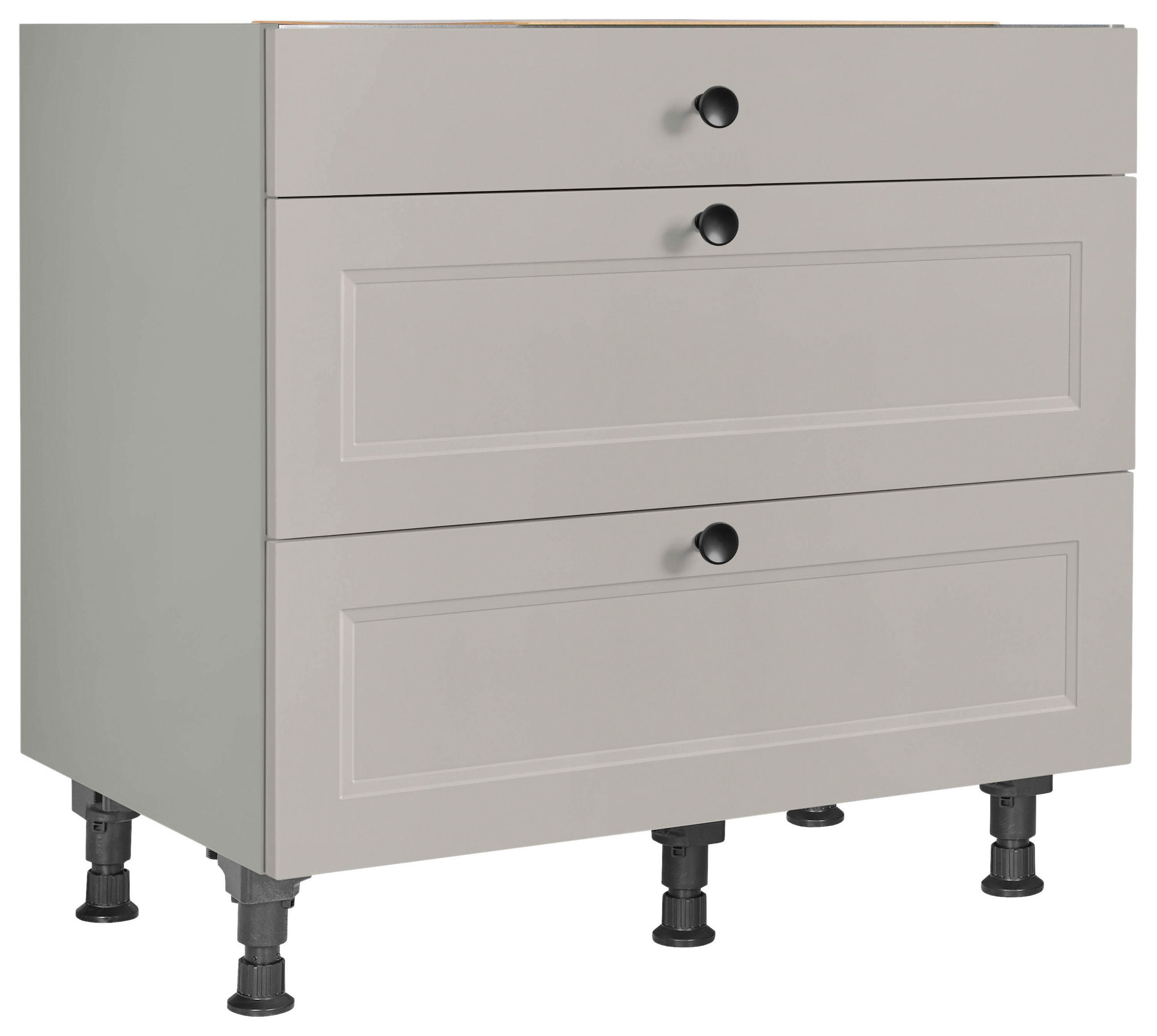 KOCHFELDUMBAUSCHRANK 90/87/56 cm  in Grau  - Schwarz/Grau, MODERN, Holzwerkstoff/Metall (90/87/56cm) - Nobilia