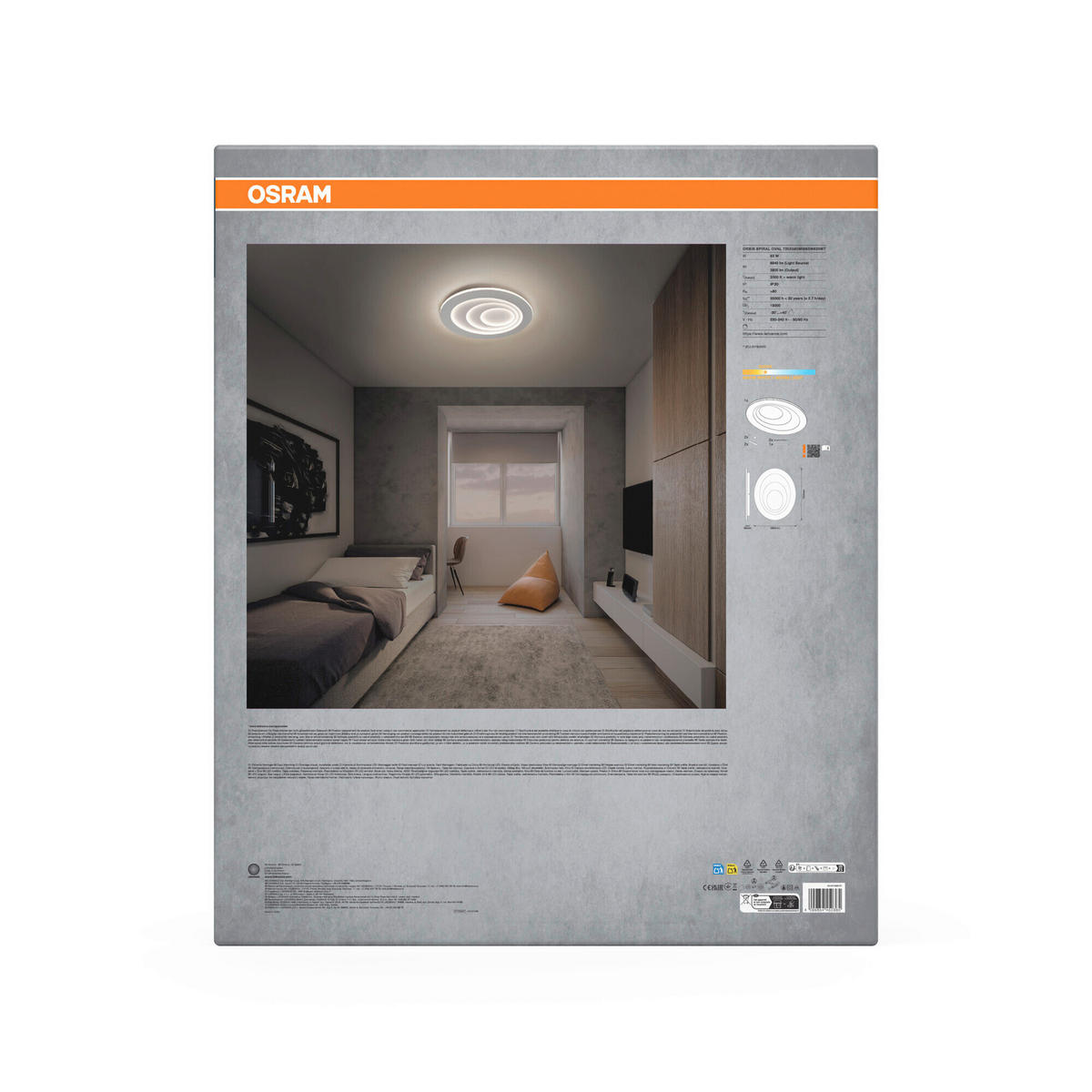LED-DECKENLEUCHTE Orbis Spiral Oval 72/58/5,6 cm   - Weiß, Design, Kunststoff/Metall (72/58/5,6cm) - Osram