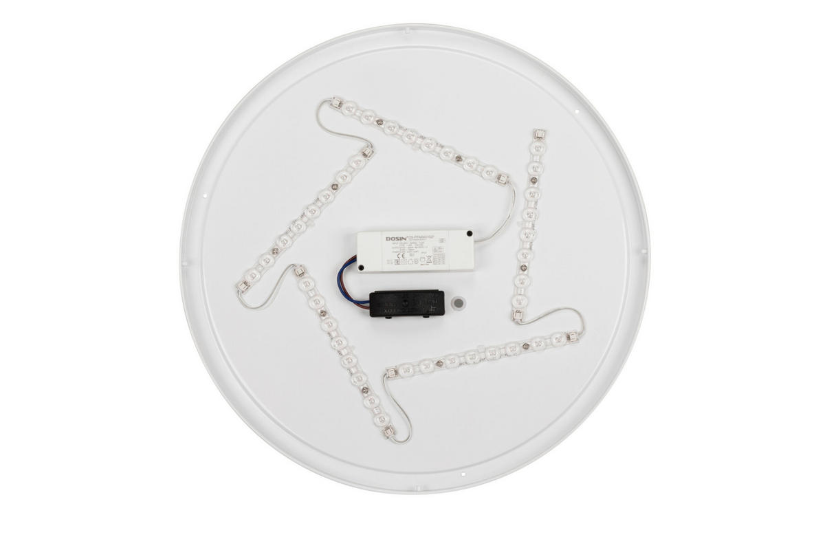 LED-DECKENLEUCHTE Nashville 48/8 cm   - Weiß/Sonoma Eiche, Basics, Kunststoff/Metall (48/8cm) - Novel
