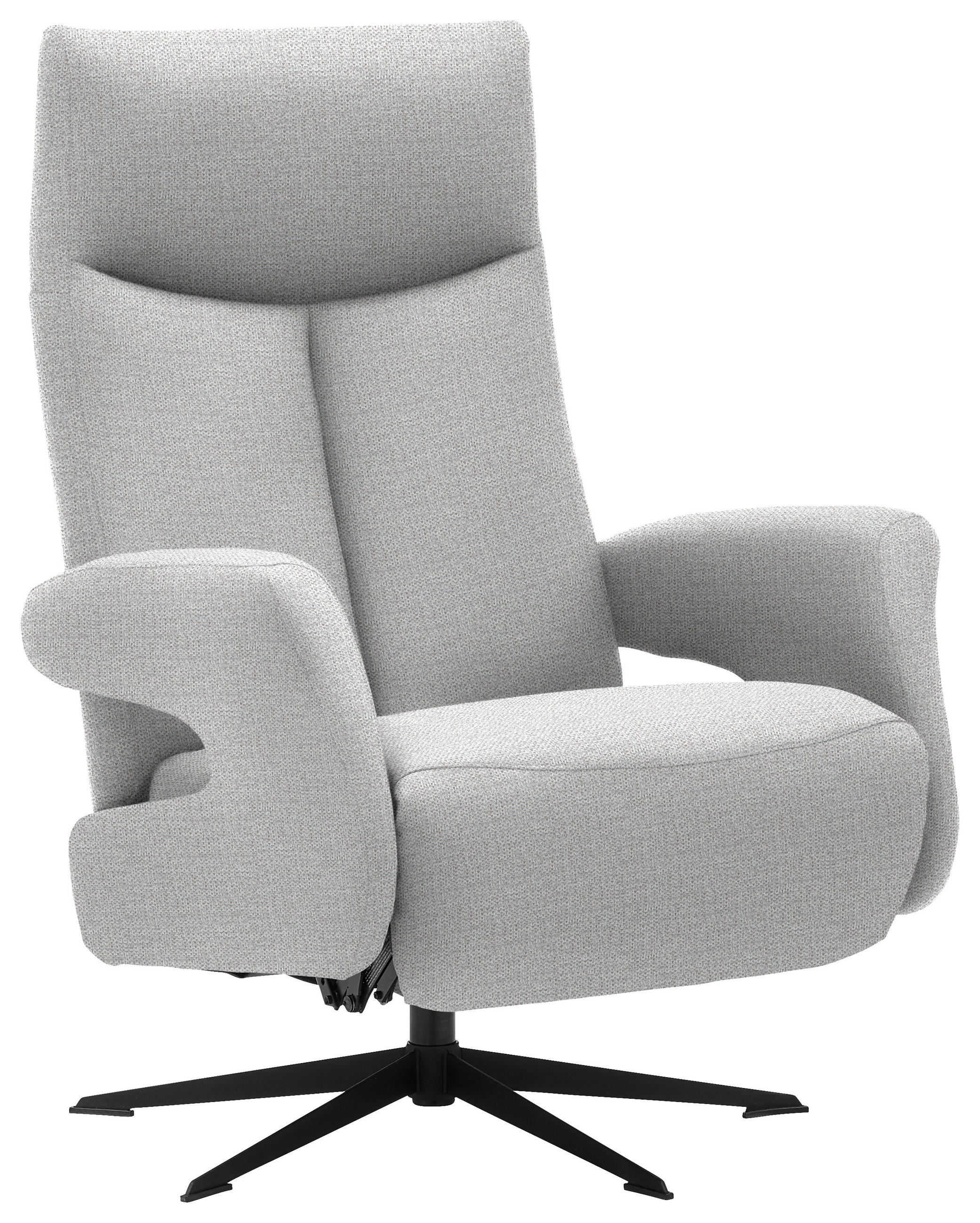 RELAXSESSEL in Textil Hellgrau  - Hellgrau/Schwarz, Design, Textil/Metall (74/105/82cm) - Welnova