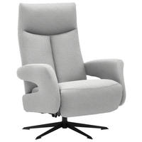 RELAXSESSEL Textil Hellgrau  - Hellgrau/Schwarz, Design, Textil/Metall (74/105/82cm) - Welnova