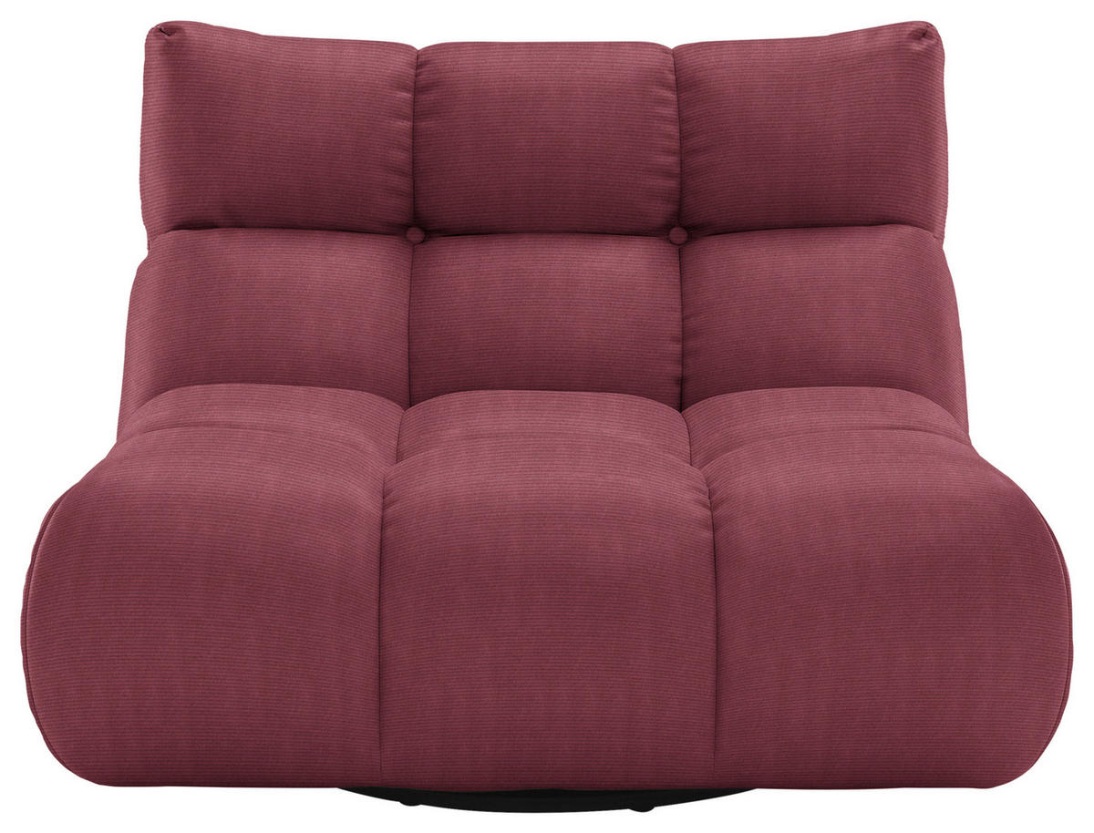 SESSEL Feincord Weinrot  - Weinrot/Schwarz, Design, Kunststoff/Textil (112/85/108cm) - Pure Home Lifestyle