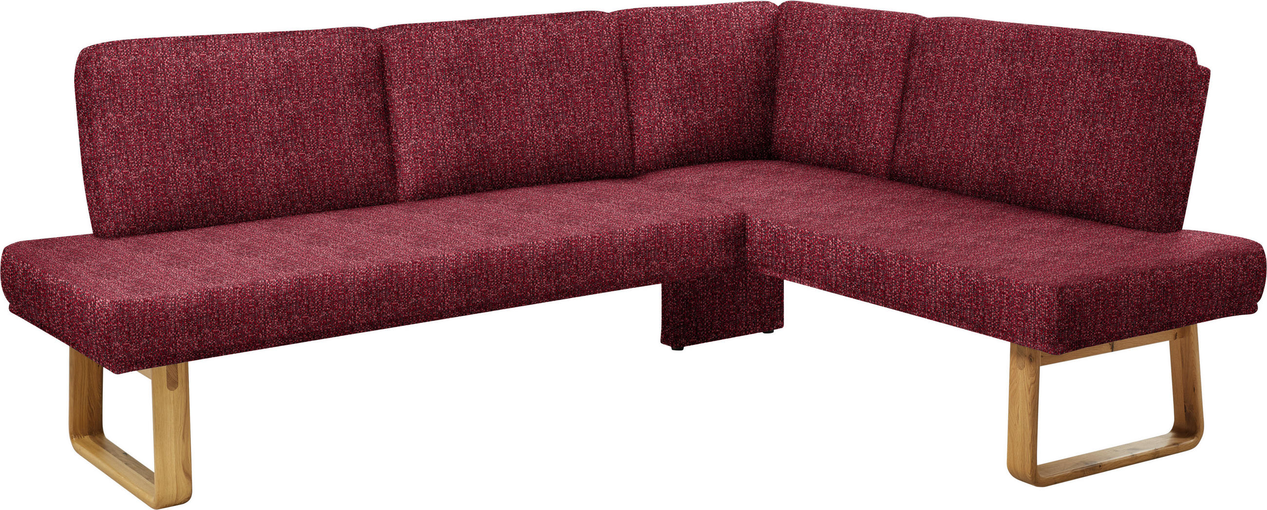 ECKBANK 280/174 cm  in Rot, Eichefarben  - Eichefarben/Rot, Design, Holz/Textil (280/174cm) - Dieter Knoll
