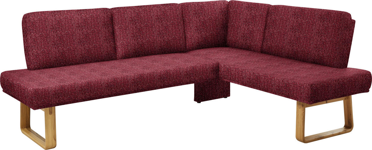 ECKBANK 280/174 cm  in Rot, Eichefarben  - Eichefarben/Rot, Design, Holz/Textil (280/174cm) - Dieter Knoll