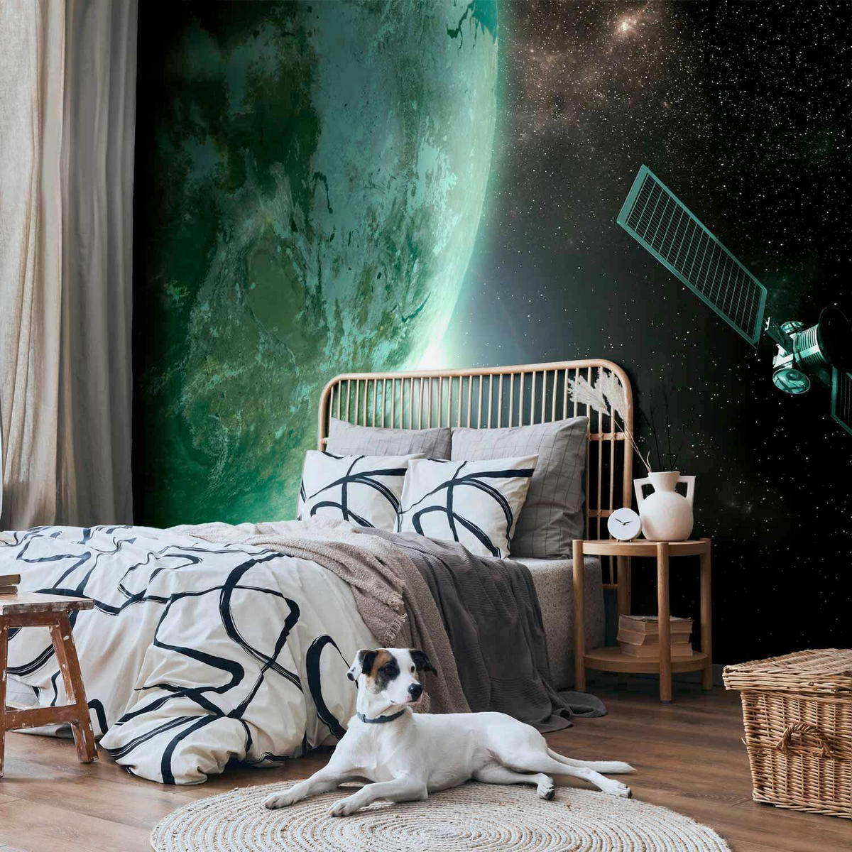 FOTOTAPETE  - Schwarz/Grün, LIFESTYLE, Textil (250/175cm) - artgeist