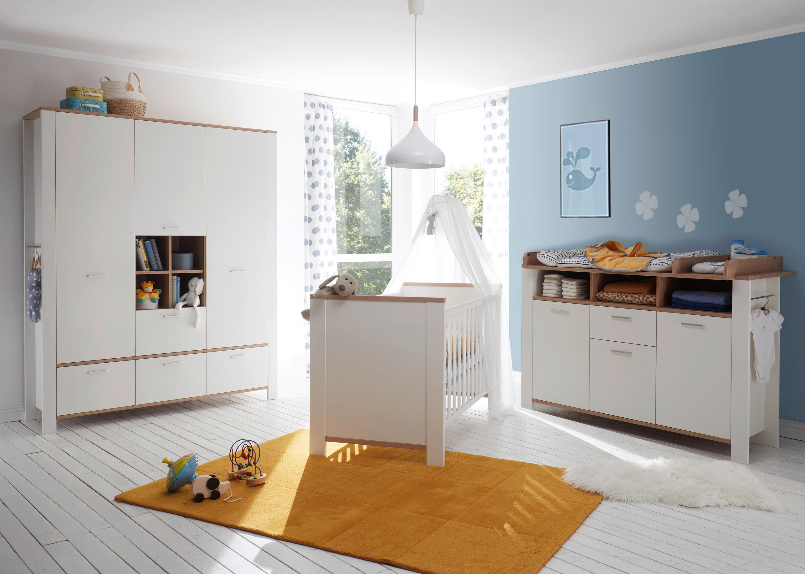 BABYZIMMER Adele 3-teilig  - Weiß/Eiche Artisan, Basics, Holzwerkstoff