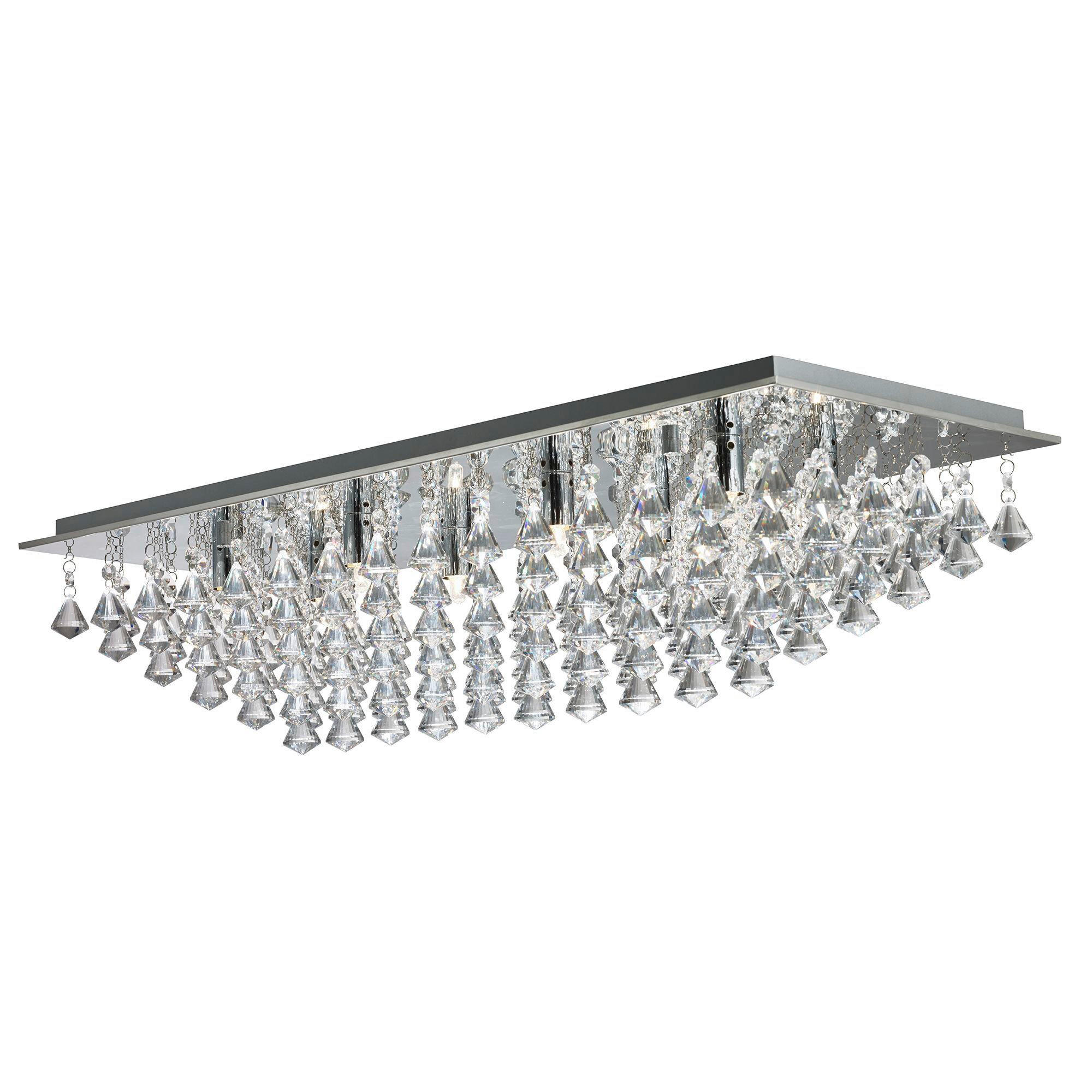 DECKENLEUCHTE    33/33/20 cm  - Chromfarben, Design, Glas/Metall (33/33/20cm)