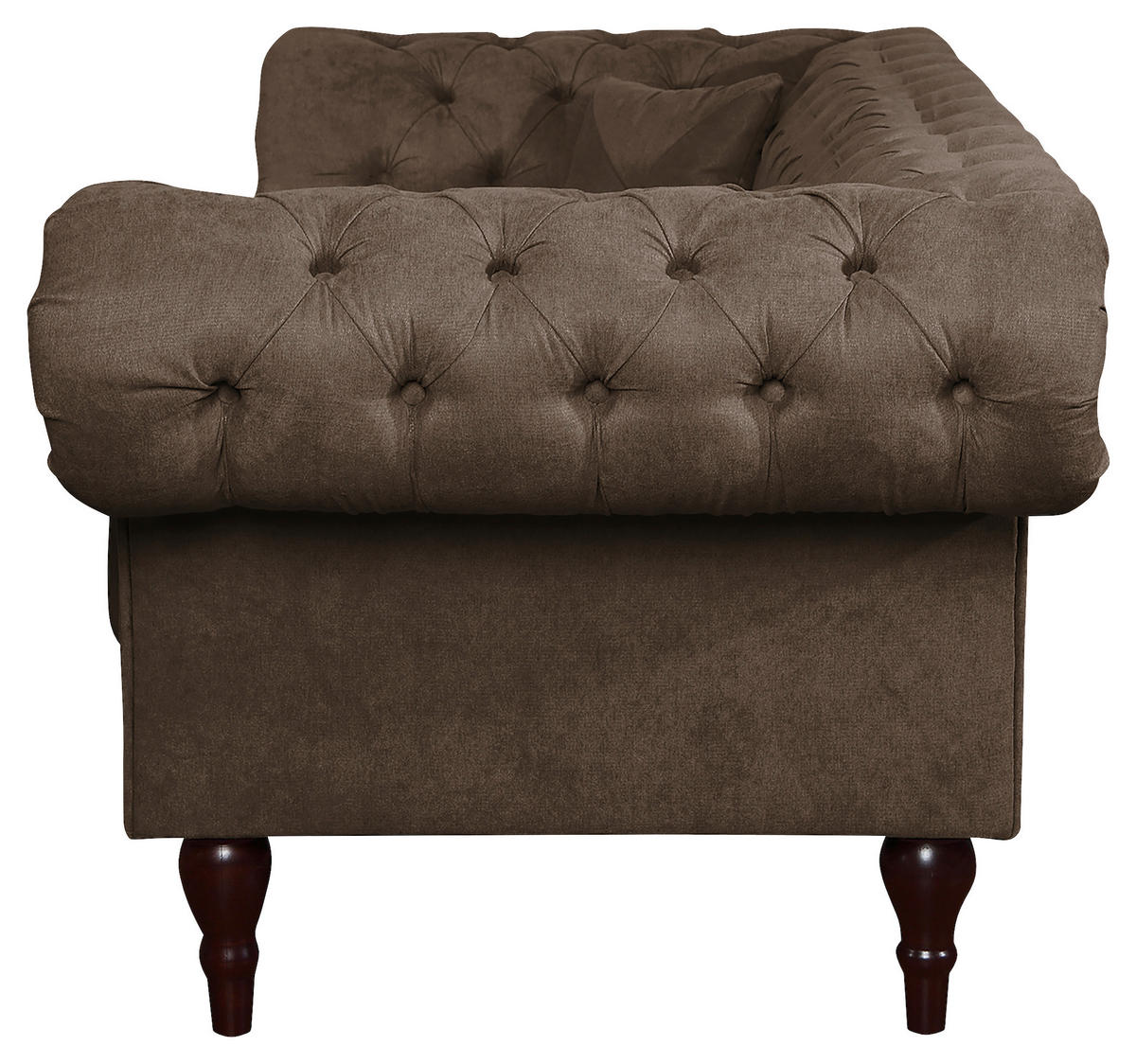 3-SITZER-SOFA Mikrofaser Graubraun  - Graubraun/Braun, Design, Holz/Textil (232/79/97cm) - Livetastic