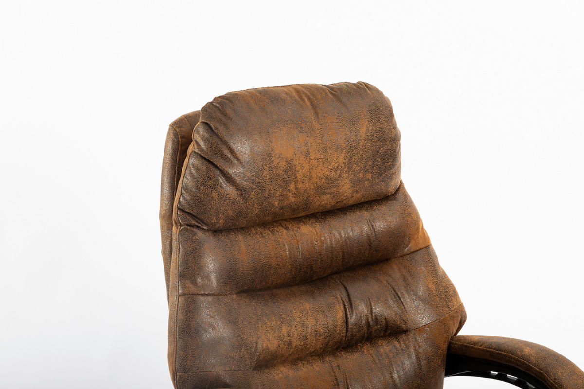 CHEFSESSEL  in Mikrofaser Braun, Schwarz  - Schwarz/Braun, Modern, Kunststoff/Textil (64/114-122/72cm) - MID.YOU