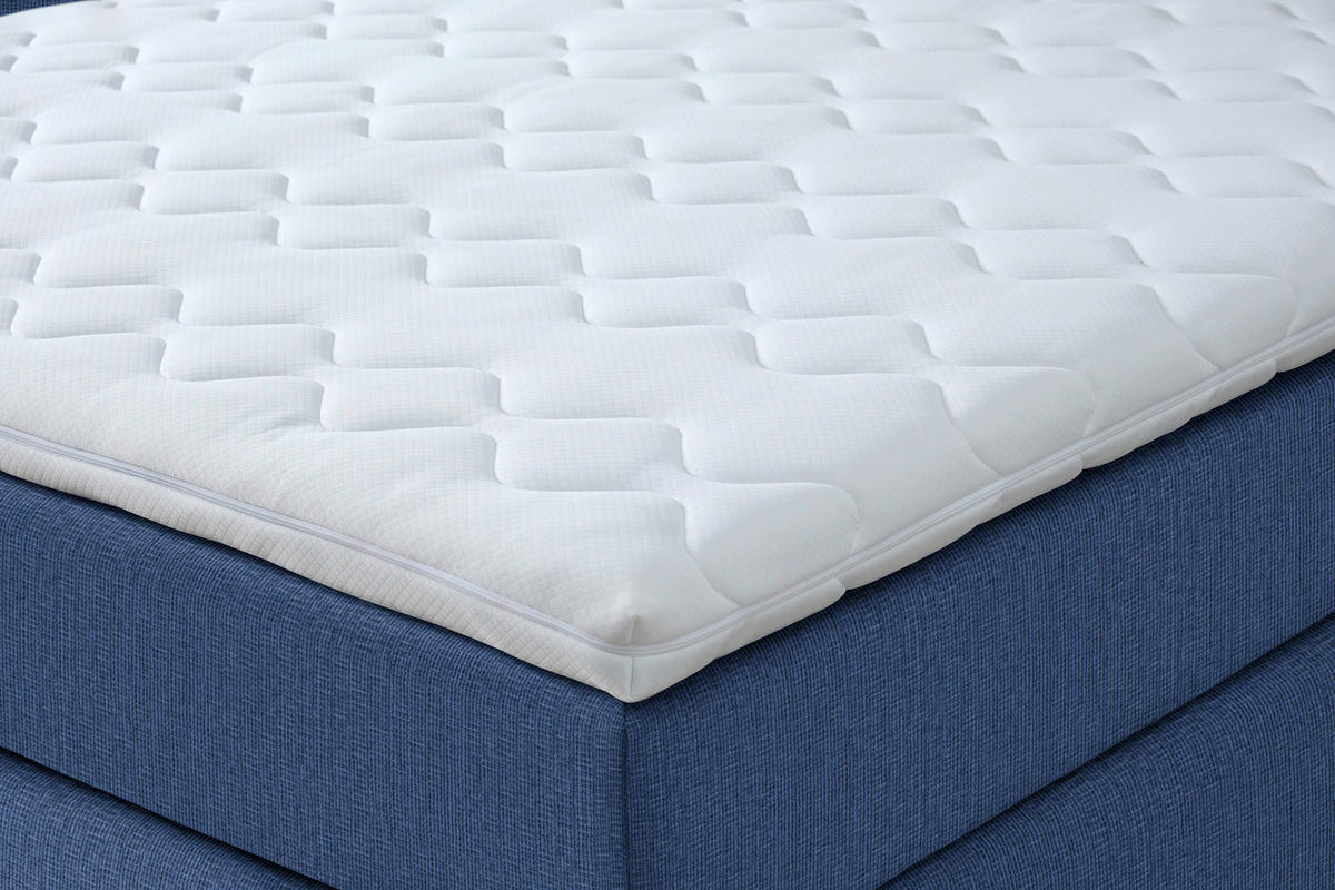 BOXSPRINGBETT 140/200 cm  in Blau  - Blau/Schwarz, Konventionell, Kunststoff/Textil (140/200cm) - Moderano