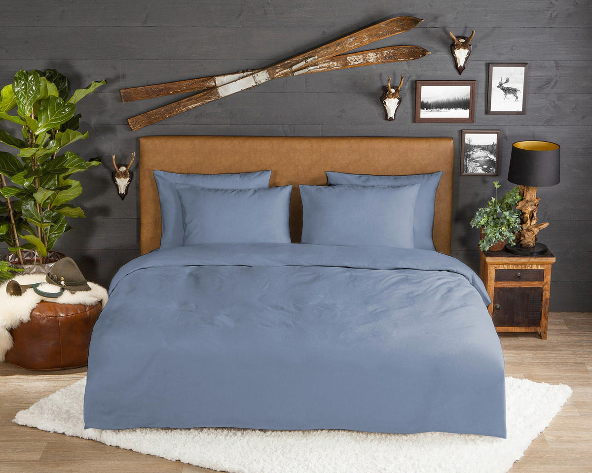 BETTWÄSCHE 2-teilig Good Morning Flanell, Biber 140/200 cm  - Pastellblau/Hellblau, Basics, Textil (140/200cm)