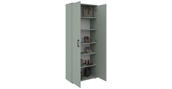 SCHUHSCHRANK 70/178,9/33,4 cm - Schwarz/Grün, KONVENTIONELL, Holzwerkstoff/Kunststoff (70/178,9/33,4cm) - Xora