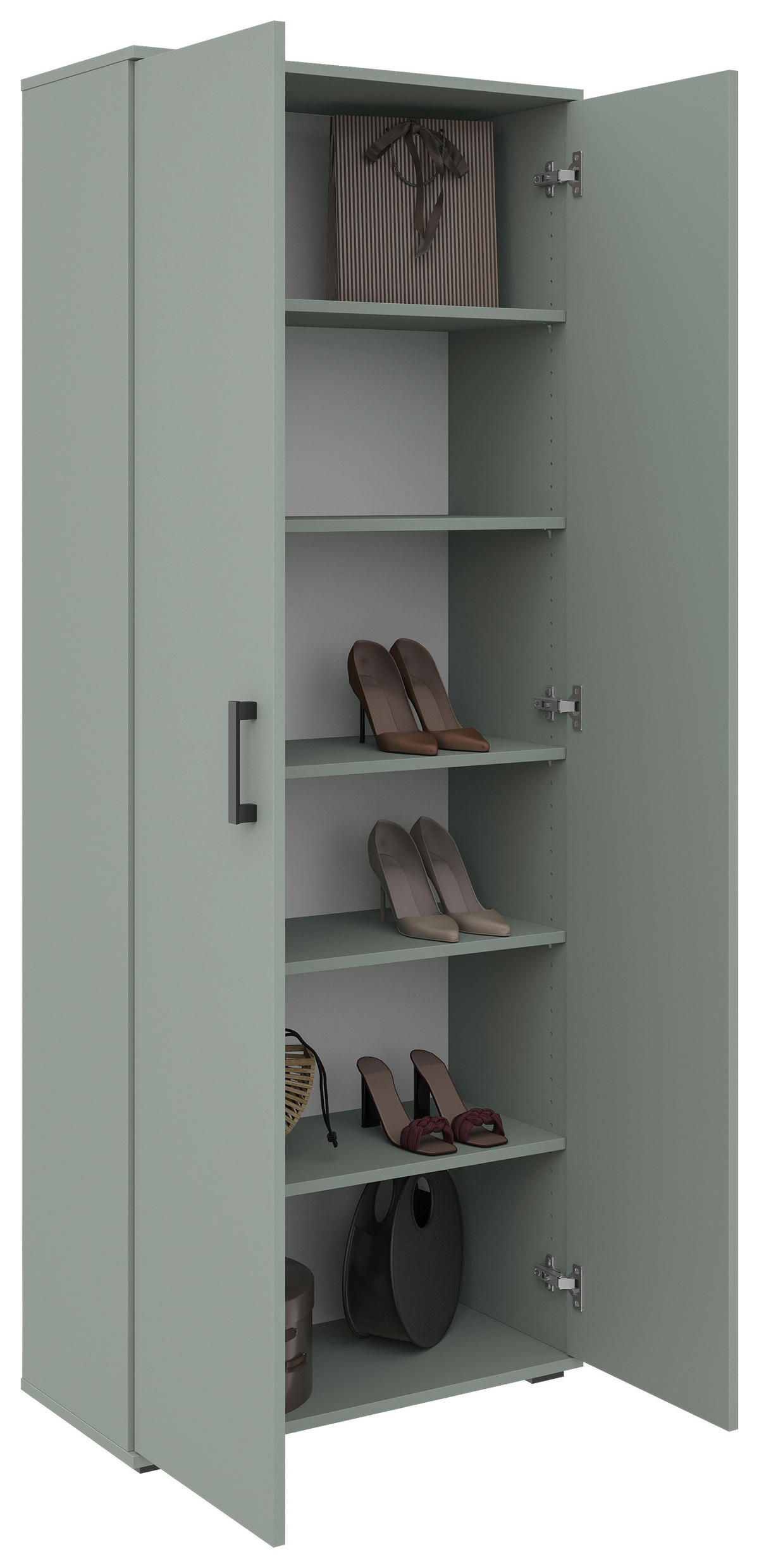 MEHRZWECKSCHRANK 70/178,9/33,4 cm  in Grün  - Schwarz/Grün, KONVENTIONELL, Holzwerkstoff/Kunststoff (70/178,9/33,4cm) - Xora