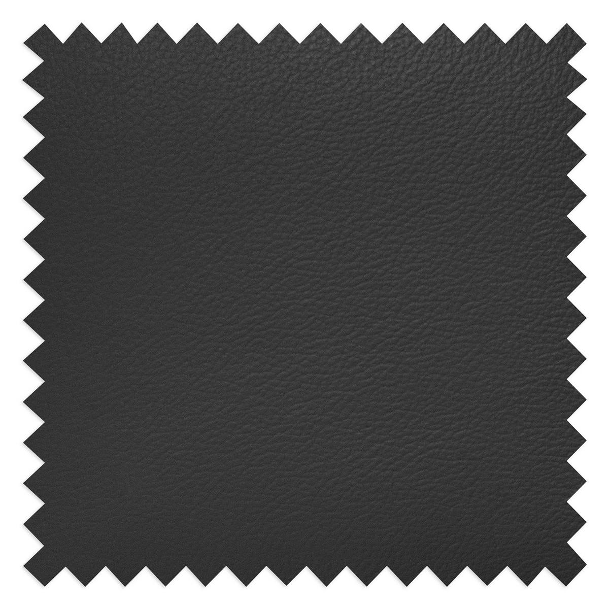 HOCKER Echtleder Schwarz  - Silberfarben/Schwarz, Design, Leder/Metall (62/42/60cm) - Livetastic