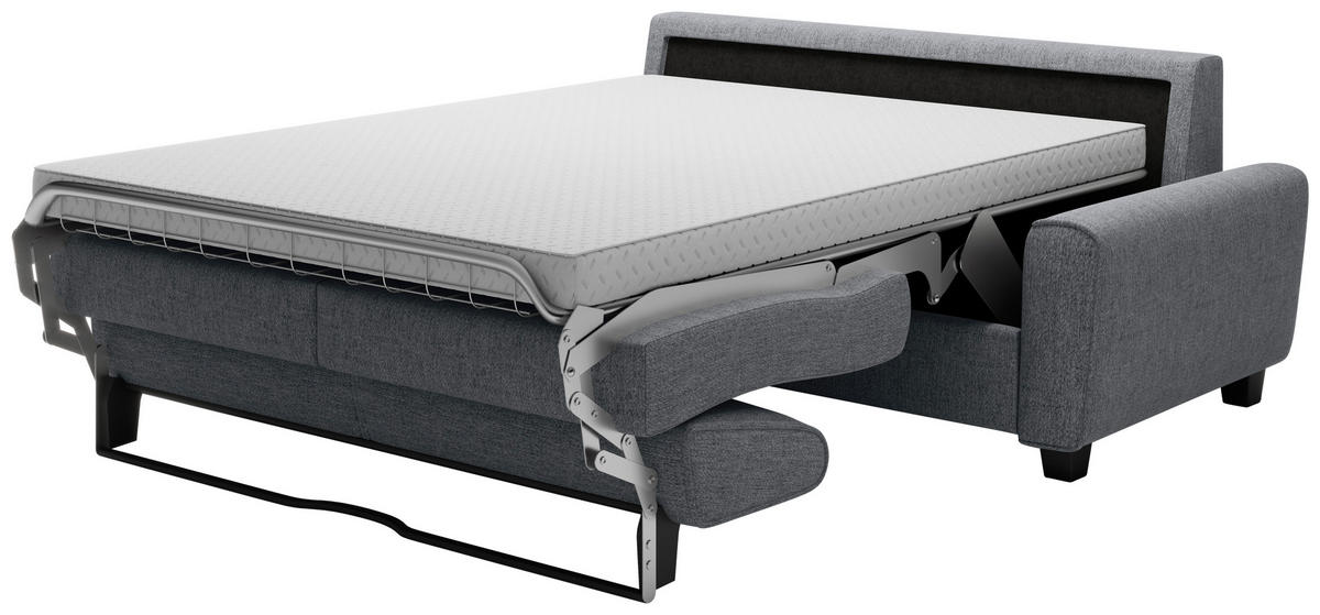 SCHLAFSOFA in Textil Dunkelgrau  - Dunkelgrau/Schwarz, Design, Kunststoff/Textil (203/69-82/99cm) - Welnova
