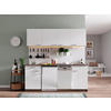 KÜCHENBLOCK 195 cm   in Weiss, Eichefarben  - Weiss/Eichefarben, Basics, Holzwerkstoff (195cm) - Respekta