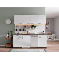 KÜCHENBLOCK 195 cm   in Weiss, Eichefarben  - Weiss/Eichefarben, Basics, Holzwerkstoff (195cm) - Respekta