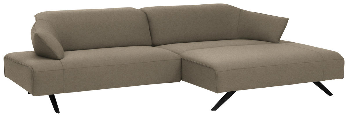 ECKSOFA in Struktur Beige  276/165 cm  - Anthrazit/Beige, Design, Textil/Metall (276/165cm) - Himolla