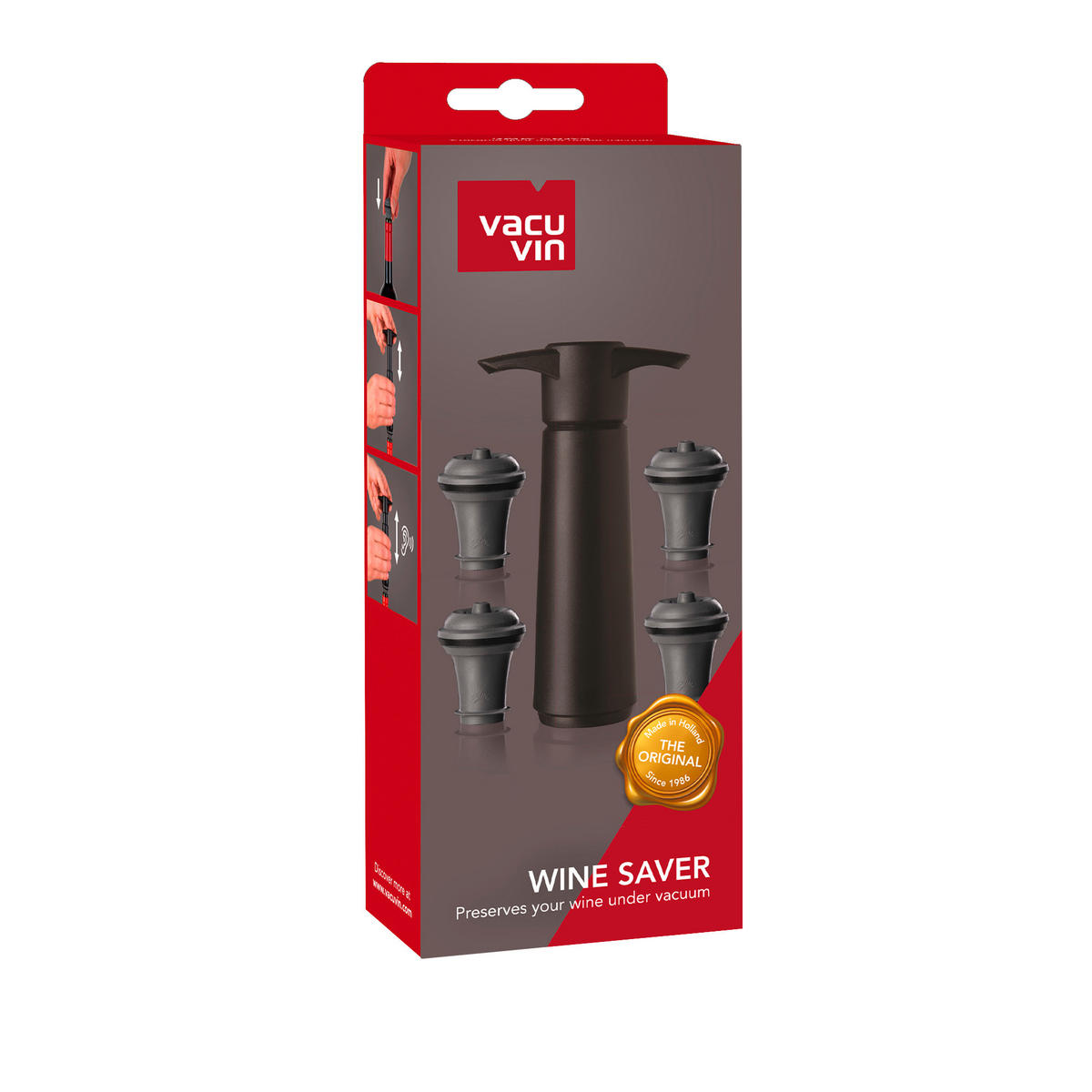SET PRIBORA ZA VINO - crna, Osnovno, plastika (8.5/22.4/4.9cm) - Vacu Vin