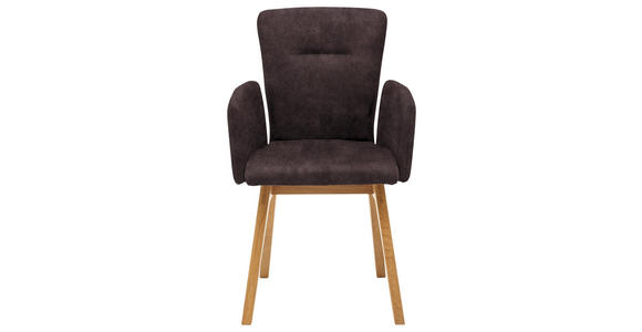 ARMLEHNSTUHL in Holz, Textil Dunkelbraun - Dunkelbraun, KONVENTIONELL, Holz/Textil (57/91/66cm) - Dieter Knoll
