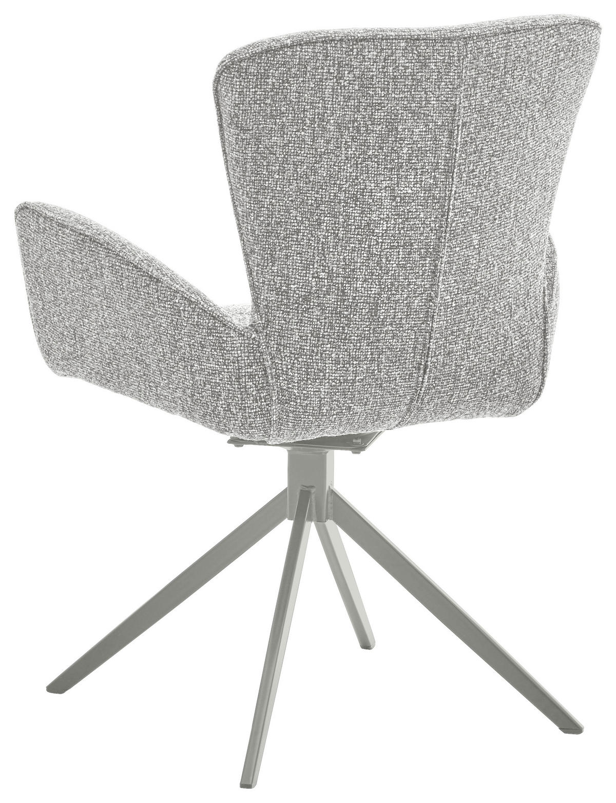 ARMLEHNSTUHL  in Eisen Jacquard, Flachgewebe  - Pastellgrün/Grau, Design, Textil/Metall (63/92/63cm) - Valdera