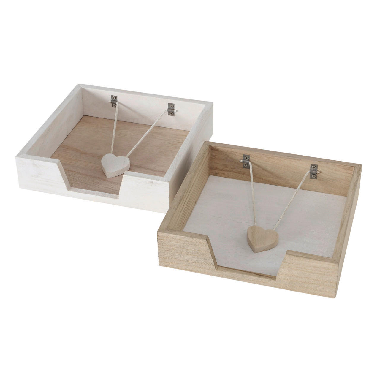 SERVIETTENHALTER    - Naturfarben/Weiß, Basics, Holz/Metall (20/20/5cm)