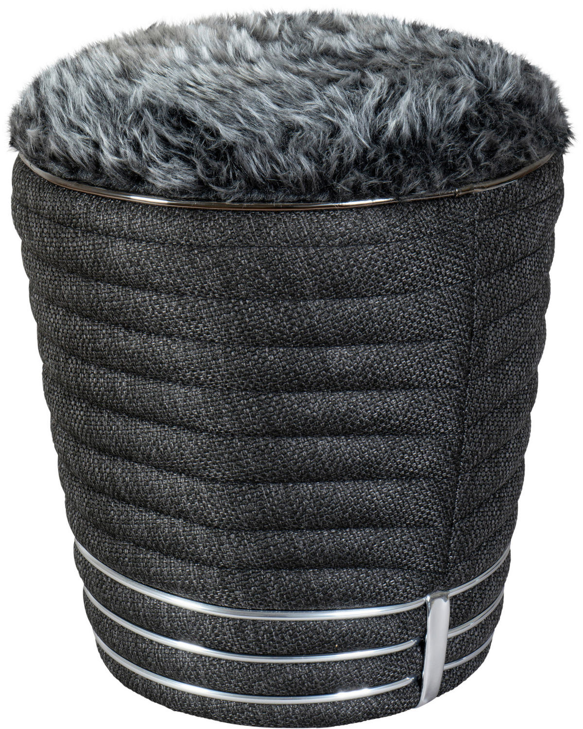 TABURET, textil, 42/50 cm - barvy grafitu/antracitová, Design, textil (42/50cm) - MID.YOU