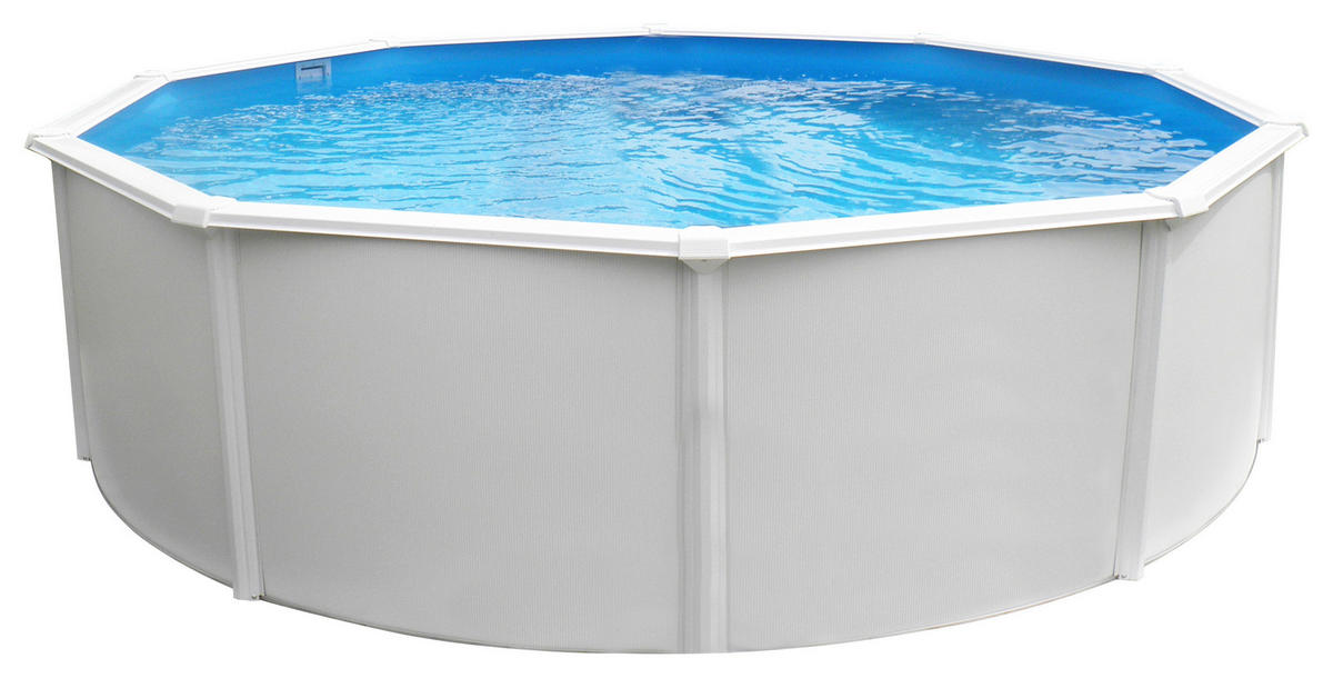 POOL-SET 01754 STEELY SUPREME 550/132 cm  - Blau/Weiß, MODERN, Kunststoff/Metall (550/132cm)