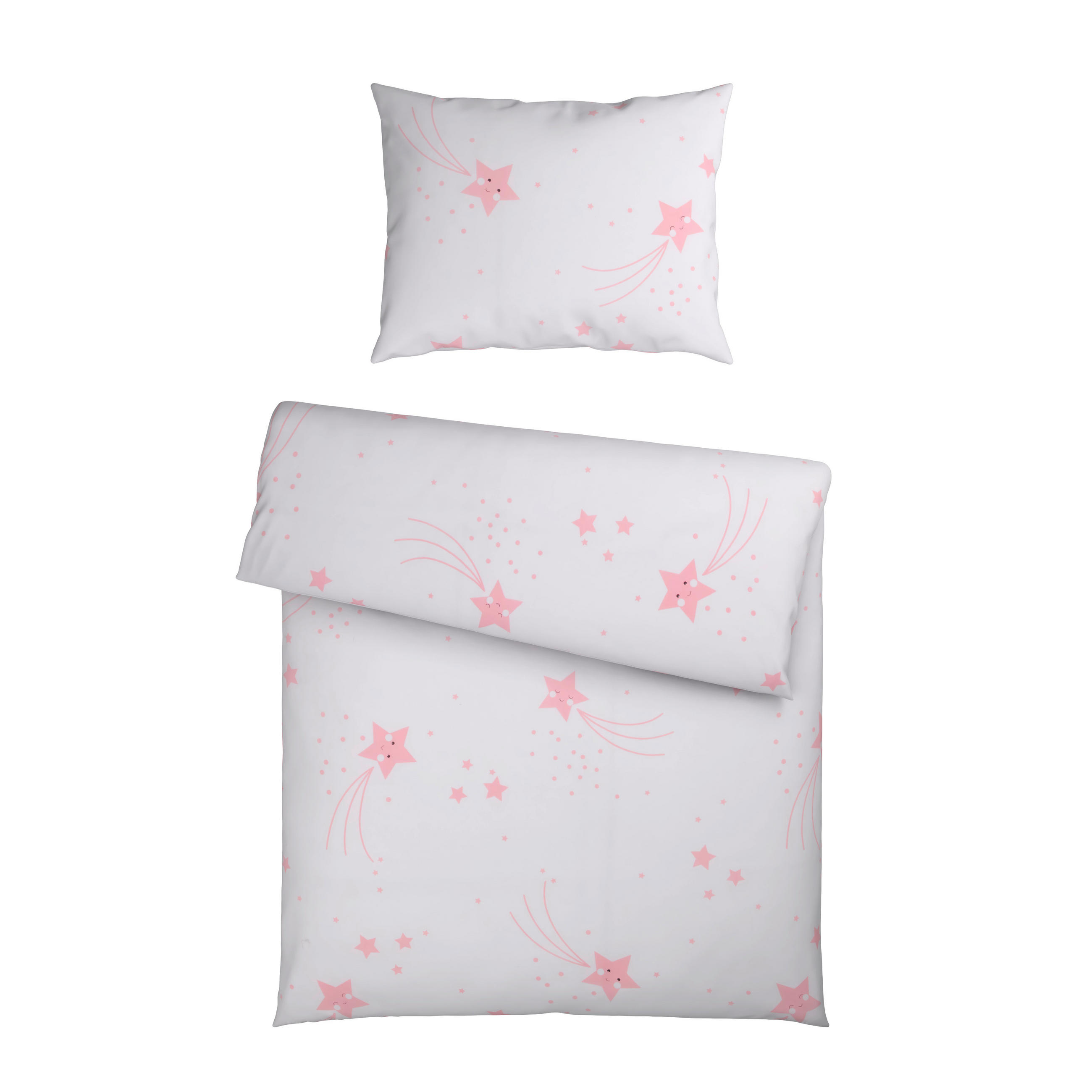 BABYBETTWÄSCHE STERNENSCHWEIF Renforcé 100/135 cm  - Rosa/Weiß, Basics, Textil (100/135cm) - My Baby Lou