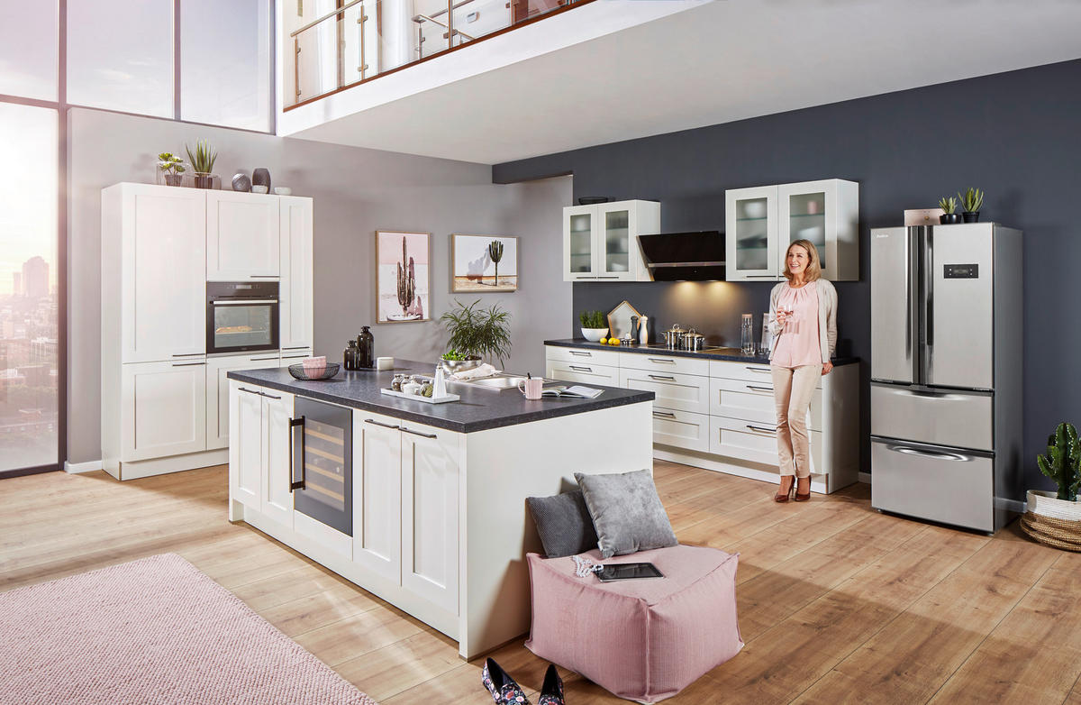 KUHINJA PO MERI - bela, Design, leseni material - Moderano