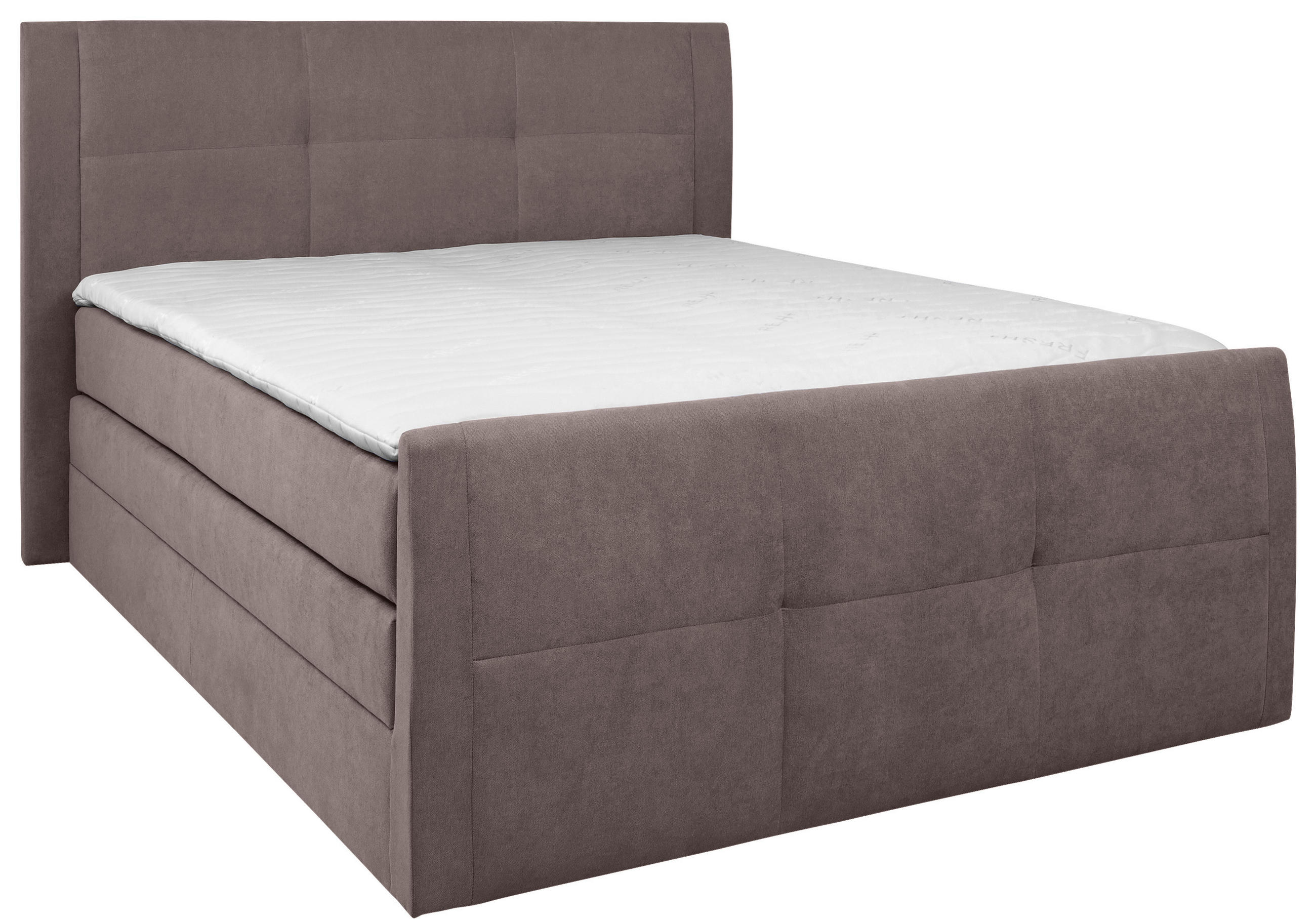BOXSPRINGBETT 140/200 cm,  in Taupe, Bettkasten, Topper, Matratzen, H3 + H3 = fest  - Taupe/Schwarz, KONVENTIONELL, Kunststoff/Textil (140/200cm) - Boxxx