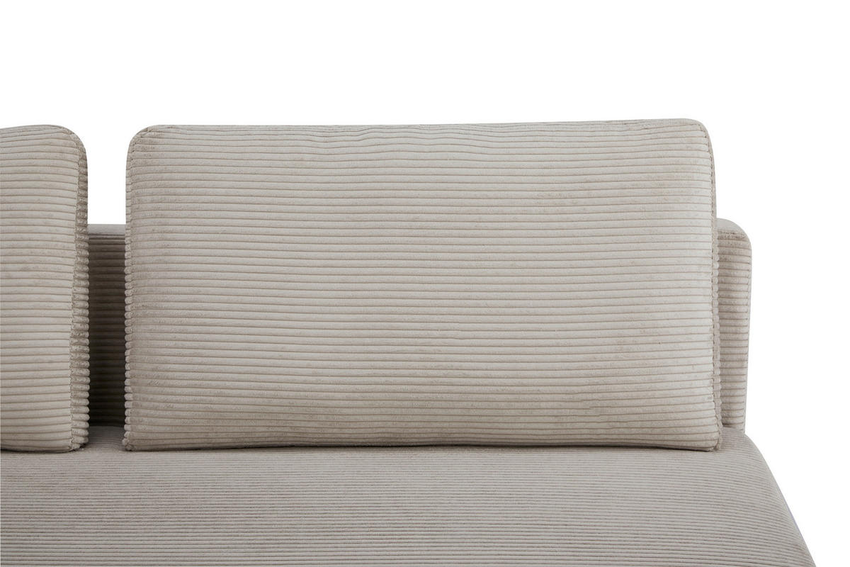 SCHLAFSOFA Cord Beige  - Beige/Schwarz, Design, Textil/Metall (191/92/99cm) - Carryhome
