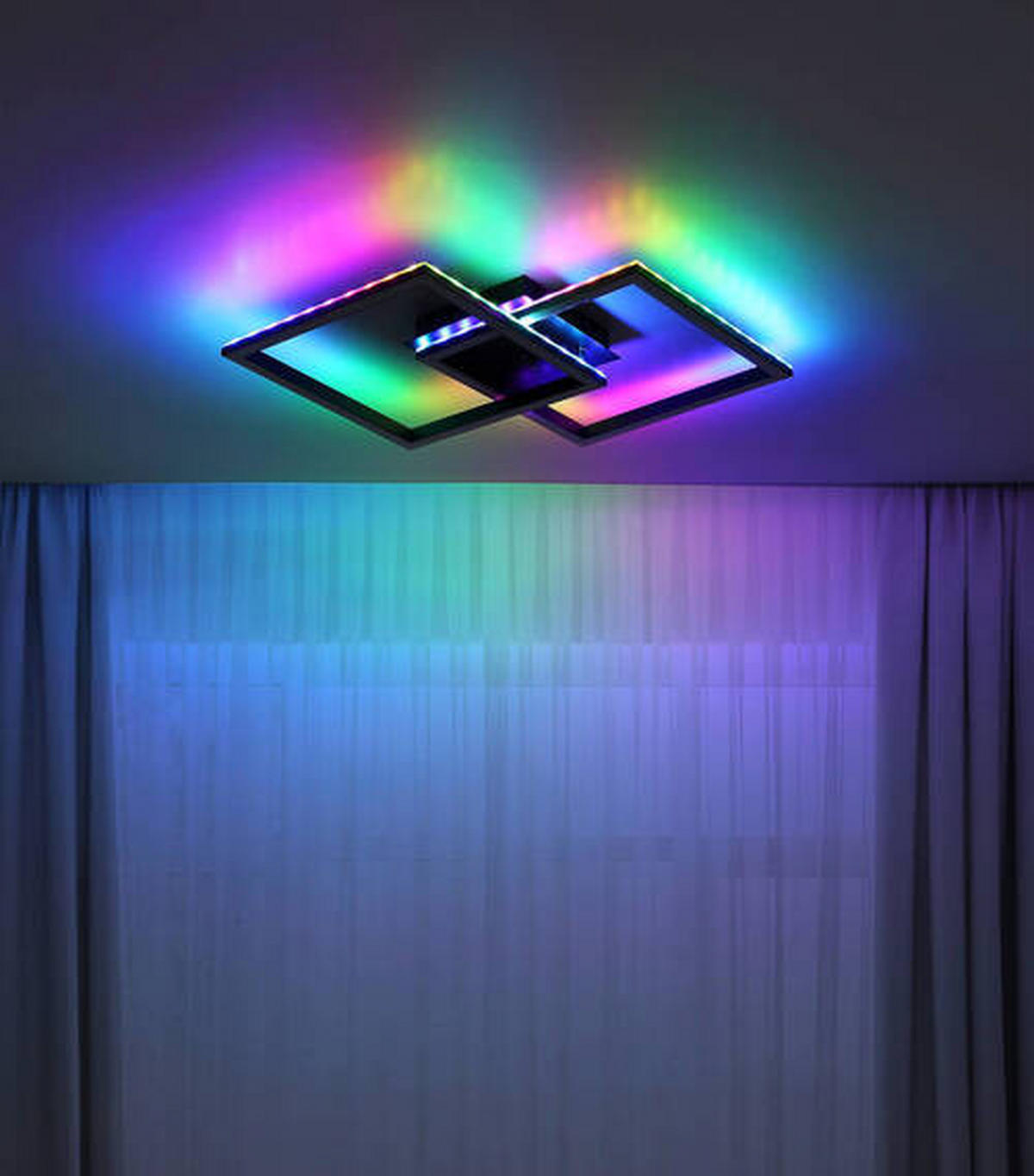 PLAFONIERĂ CU LED - opal/negru, Design, plastic/metal (44/29,4/7,7cm) - Globo