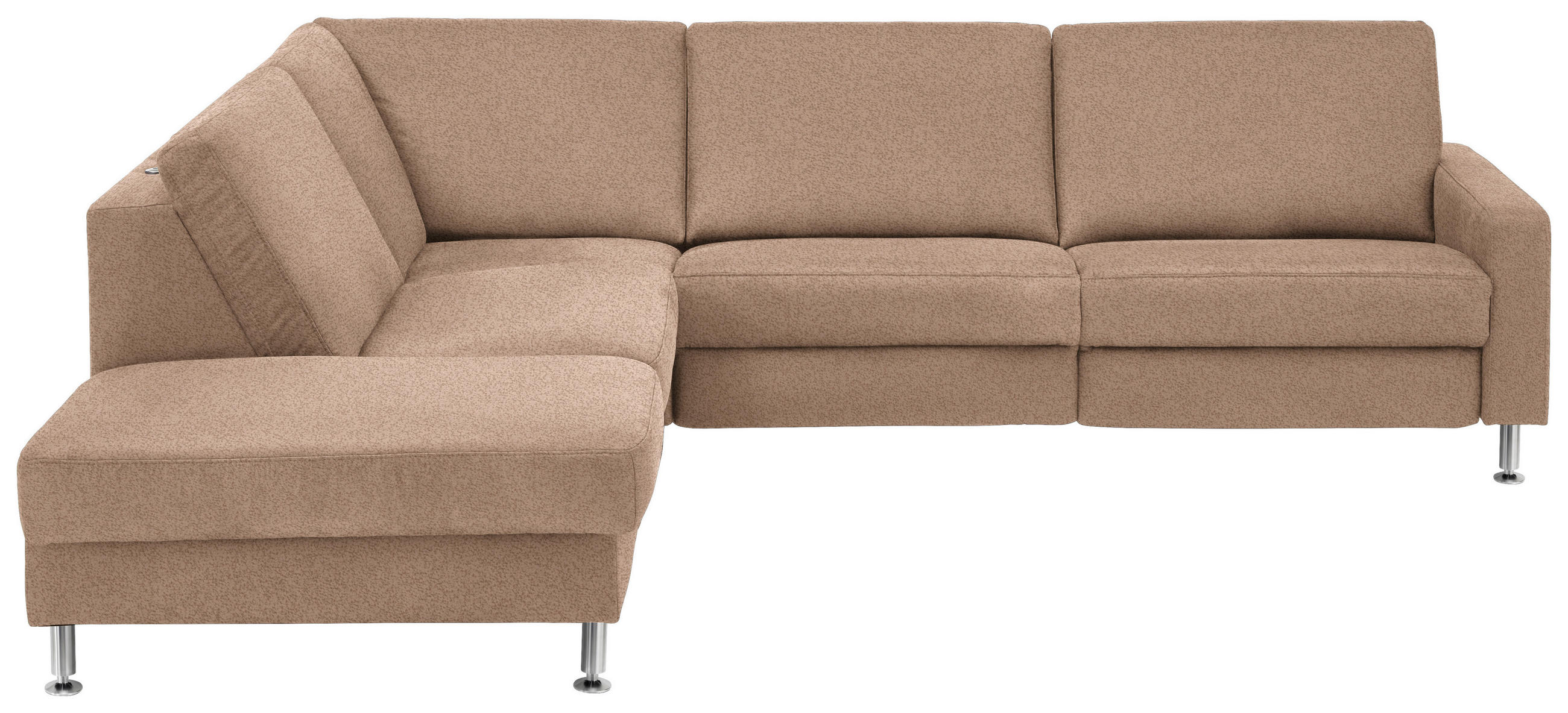 ECKSOFA in Mikrofaser Sandfarben  - Sandfarben/Alufarben, Design, Textil/Metall (242/275cm) - Dieter Knoll
