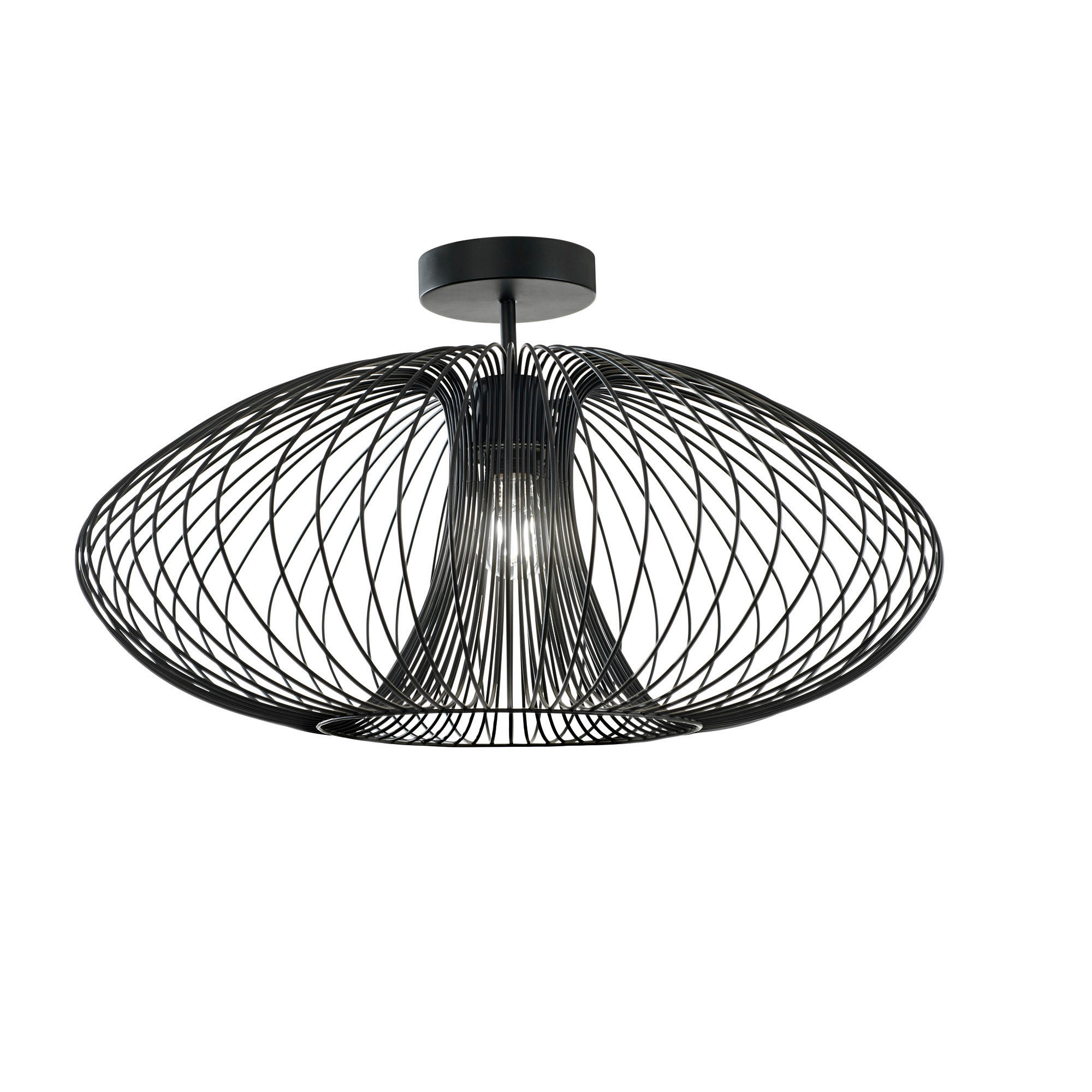 DECKENLEUCHTE  60/35 cm    - Schwarz, Basics, Metall (60/35cm)