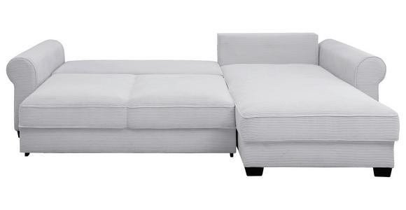 ECKSOFA Hellgrau Cord  - Hellgrau/Schwarz, KONVENTIONELL, Kunststoff/Textil (318/197cm) - Hom`in