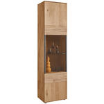 VITRINE  in massiv Kerneiche Eichefarben - Eichefarben/Anthrazit, Natur, Glas/Holz (53/206/39cm) - Valnatura