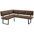 ECKBANK 150/190 cm  in Schwarz, Dunkelbraun  - Dunkelbraun/Schwarz, MODERN, Textil/Metall (150/190cm) - Cantus